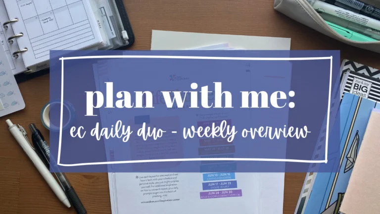 Plan With Me: EC Daily Duo – Weekly Overview